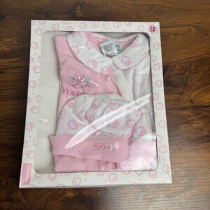 Vintage Weebok Girls 6-9  Month Romper and Cap